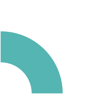 teal half-circle shape on white background