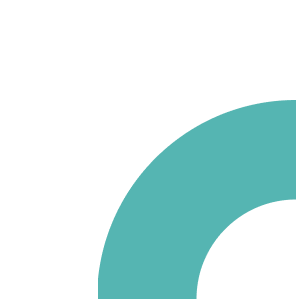 teal half-circle shape on white background