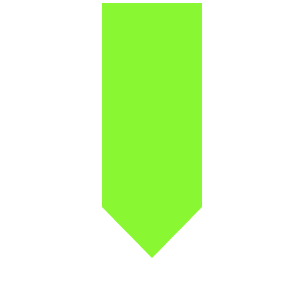 Bright green vertical banner shape on white background.