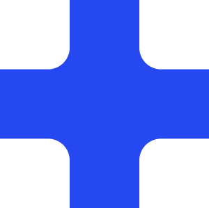 Blue cross on white background