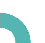 Teal half-circle shape on white background